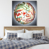 Dragon en feniks stencil canvas afdruk (Insitu (Slaapkamer))