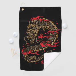 Dragon en Flames Golfhanddoek