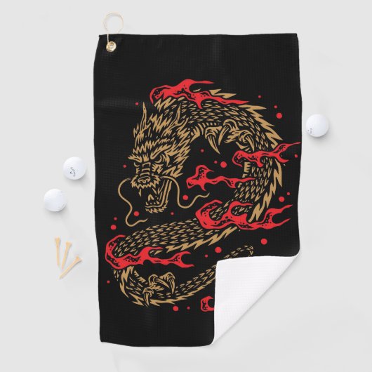 Dragon en Flames Golfhanddoek (Insitu)