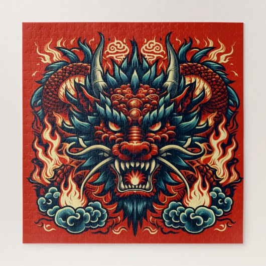 Dragon en Flames Legpuzzel (Verticaal)