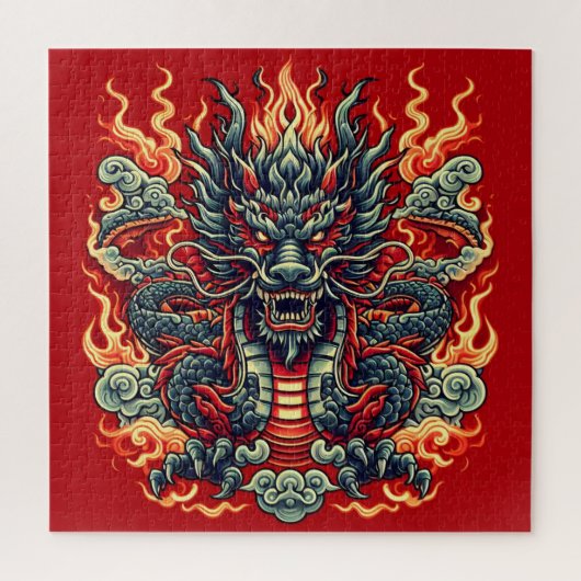 Dragon en Flames Legpuzzel (Verticaal)
