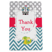 Dragon en Kasteel Verjaardagsfeestje Dank u Medium Cadeauzakje (Voorkant)