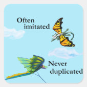 Dragon en Kite Vierkante Sticker (Voorkant)