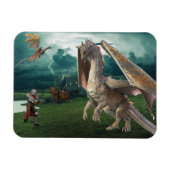 Dragon en Knight Medieval Castle Magneet (Horizontaal)