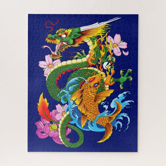 Dragon en Koi Legpuzzel (Verticaal)