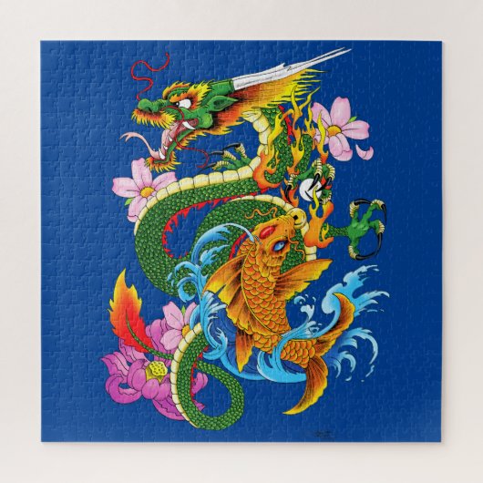 Dragon en Koi Legpuzzel (Verticaal)