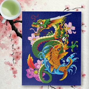 Dragon en Koi Legpuzzel