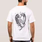 Dragon en Leopard Tattoo Design T-shirt (Achterkant)