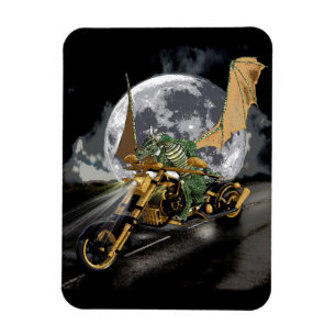 Dragon en Moon Fantasy slepen en rennen Magneet