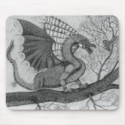Dragon en Owl Mousepad Muismat (Voorkant)