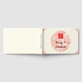 Dragon en Phoenix beige rood chinese bruiloft Gastenboek (Volledig)