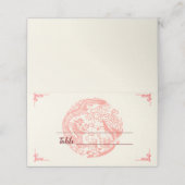 Dragon en Phoenix beige rood chinese bruiloft Plaatskaartje (Buitenkant ongevouwen)