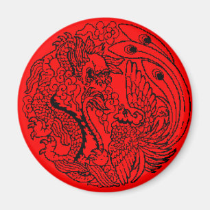 Dragon en Phoenix Magnet