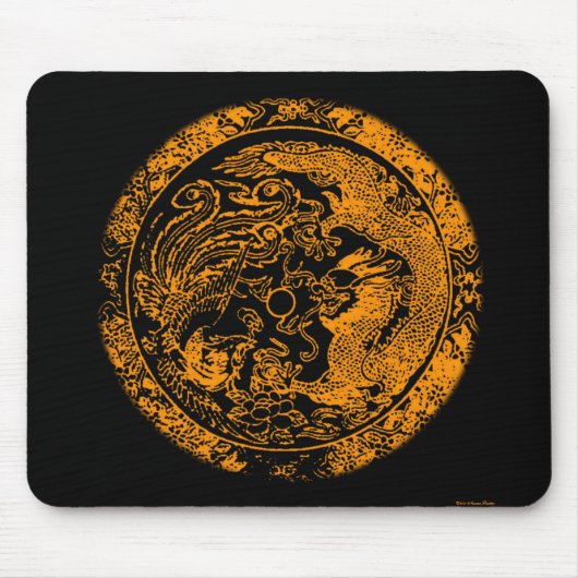 Dragon en Phoenix Mousepad Muismat (Voorkant)