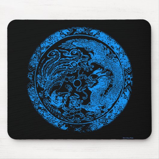 Dragon en Phoenix Mousepad Muismat (Voorkant)
