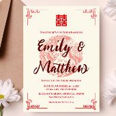 Dragon en Phoenix rode chinese bruiloft uitnodigin Kaart