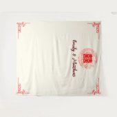 Dragon en Phoenix rood chinese bruiloft achtergron Wandkleed (Voorkant (horizontaal))