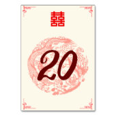 Dragon en Phoenix rood chinese bruiloft banket Kaart (Voorkant)