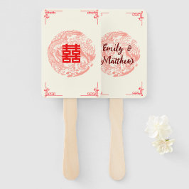 Dragon en Phoenix rood chinese bruiloft Handwaaier