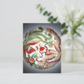 Dragon en Phoenix Stencil Briefkaart (Staand voorkant)