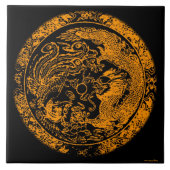 Dragon en Phoenix Tile Tegeltje (Voorkant)