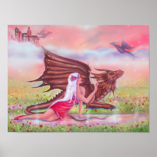 Dragon en prinses "Poppy and Polly" van Renee Poster (Voorkant)