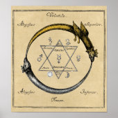 Dragon en Snake Ouroboros Mandala Poster (Voorkant)