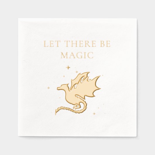 Dragon en Stars Laat er magie zijn Folie Servetten (Voorkant)