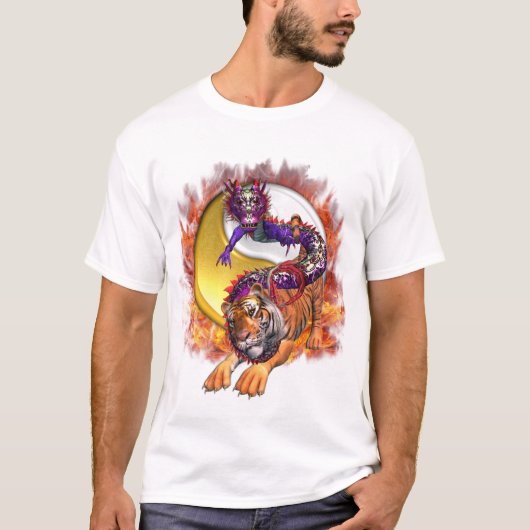 Dragon en Tiger Yin Yang T-shirt (Voorkant)