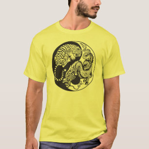 dragon en tijger yin en yand symbool t-shirt