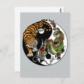 dragon en tijger yin yang briefkaart (Voorkant / Achterkant)