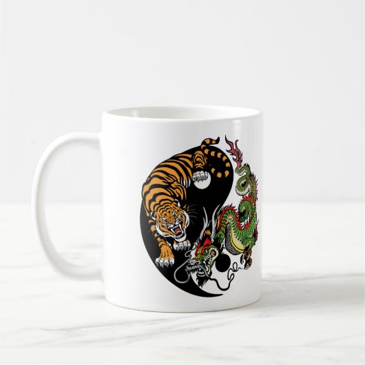 dragon en tijger yin yang koffiemok (Links)