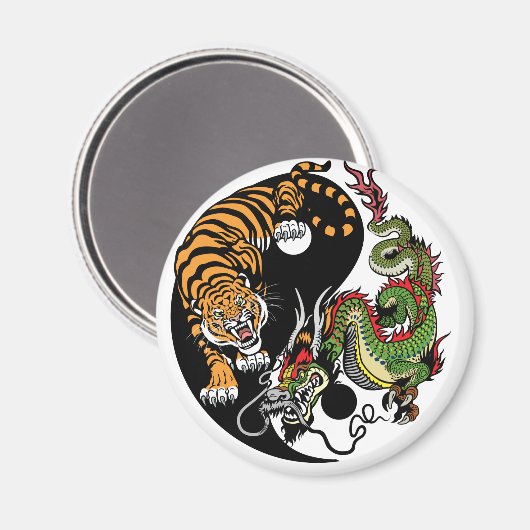 dragon en tijger yin yang magneet (Voorkant / Achterkant)