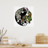 dragon en tijger yin yang poster (Keuken)