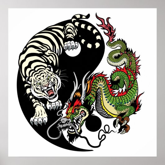 dragon en tijger yin yang poster (Voorkant)