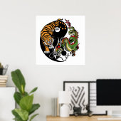 dragon en tijger yin yang poster (Thuiskantoor)