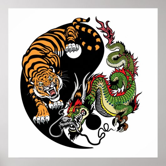 dragon en tijger yin yang poster (Voorkant)