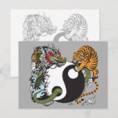 dragon en tijger yin yang symbool briefkaart (Voorkant / Achterkant)