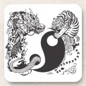 dragon en tijger yin yang symbool drankjes onderzetter (Voorkant)