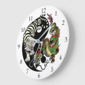 dragon en tijger yin yang symbool grote klok (Hoek)