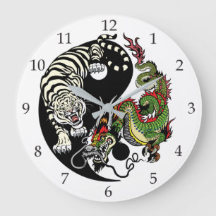 dragon en tijger yin yang symbool grote klok