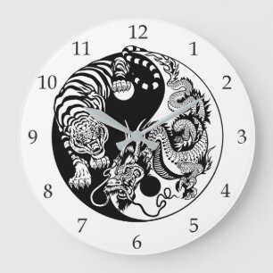 dragon en tijger yin yang symbool grote klok