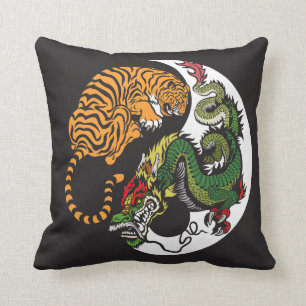 dragon en tijger yin yang symbool kussen