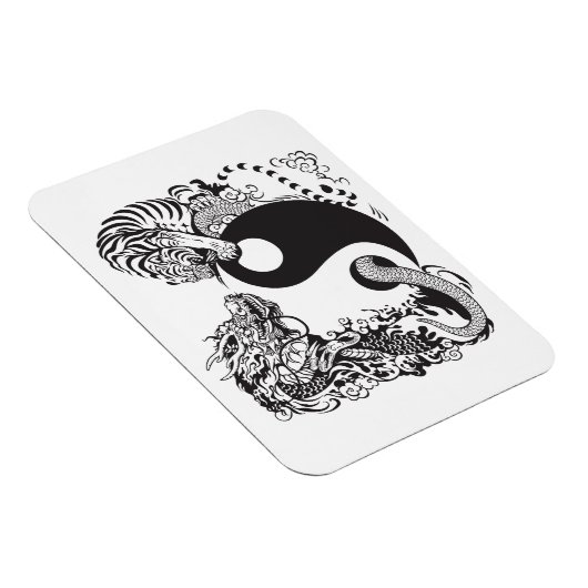 dragon en tijger yin yang symbool magneet (Rechterzijde)
