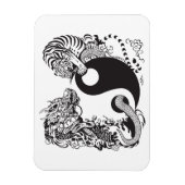 dragon en tijger yin yang symbool magneet (Verticaal)