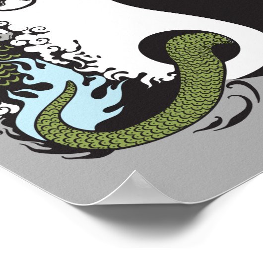 dragon en tijger yin yang symbool poster (Hoek)