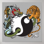 dragon en tijger yin yang symbool poster (Voorkant)