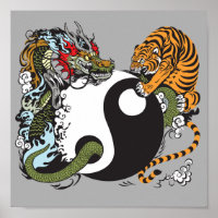 dragon en tijger yin yang symbool