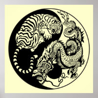 dragon en tijger yin yang symbool