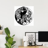 dragon en tijger yin yang symbool poster (Thuiskantoor)